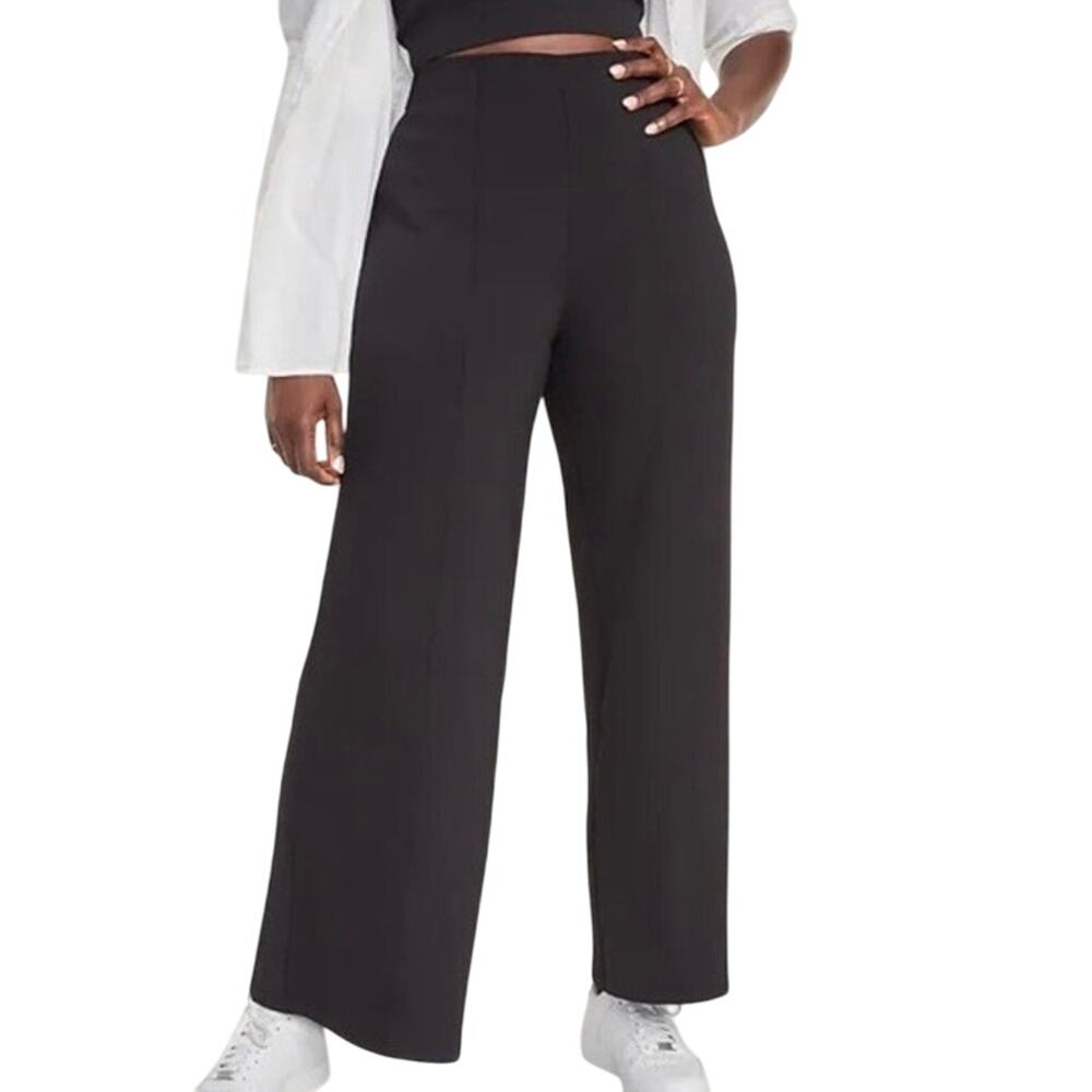 SOLD 💕NWT Old Navy High Waisted PowerSoft Wide Leg Pants in Black Jack Size M - Picture 5 of 15